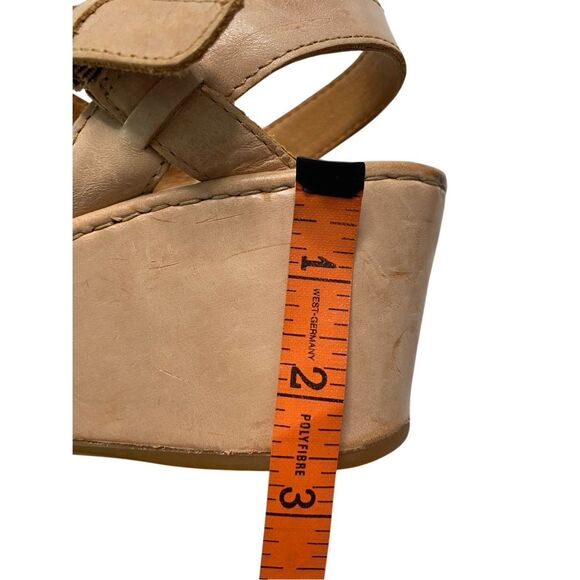 Born Wedge High Heel Wedge Platform Shoes Leather Size7M Formal Boho Beach Party - Picture 8 of 10